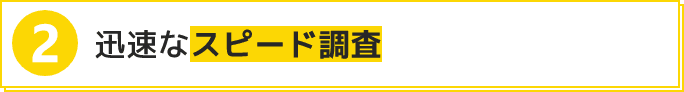 迅速なスピード調査